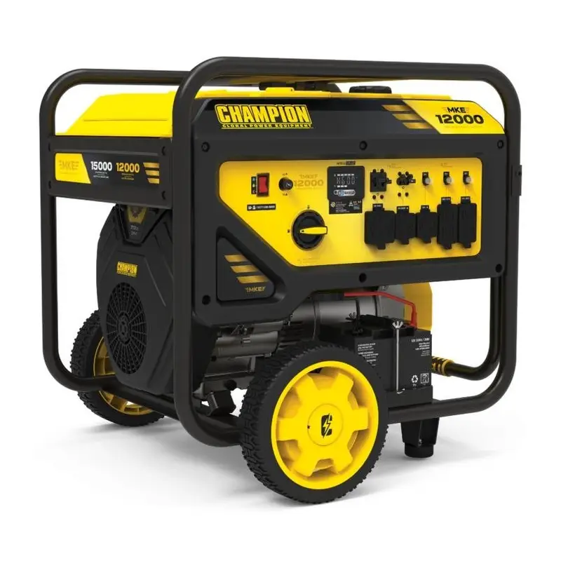 Champion 12,000W Electric Start Dual Fuel Home Backup Portable Generator with CO Shield