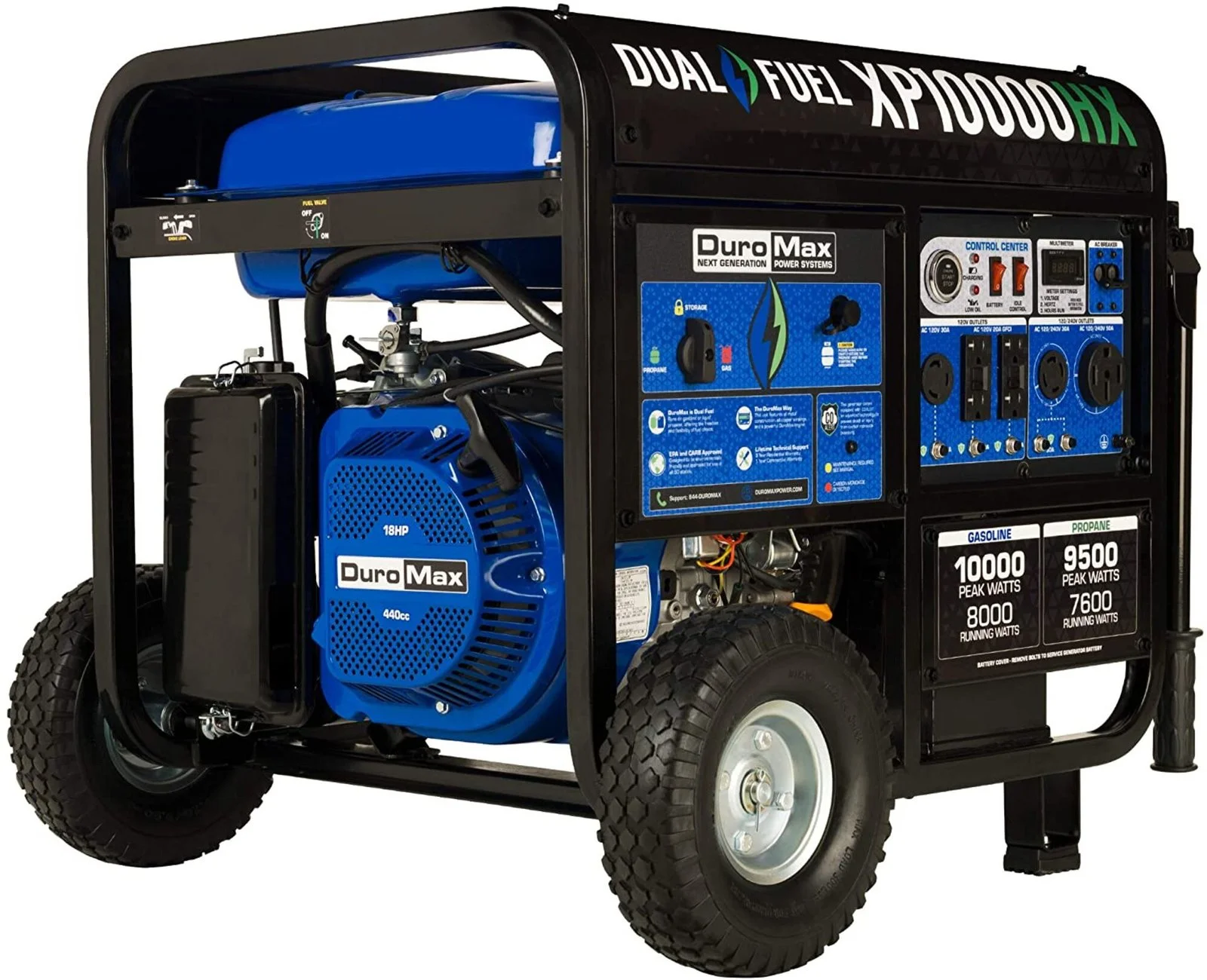 DuroMax 10,000W Portable Dual Fuel Generator