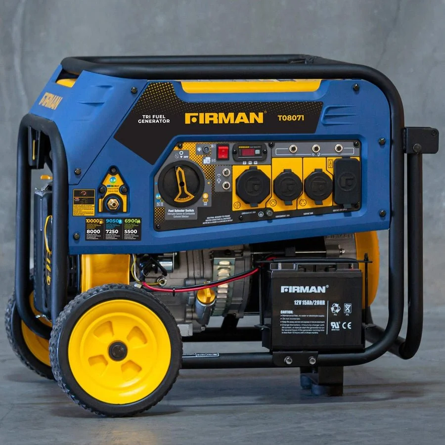 8000W/10,000W Tri-Fuel Electric Start Generator with Wheel Kit