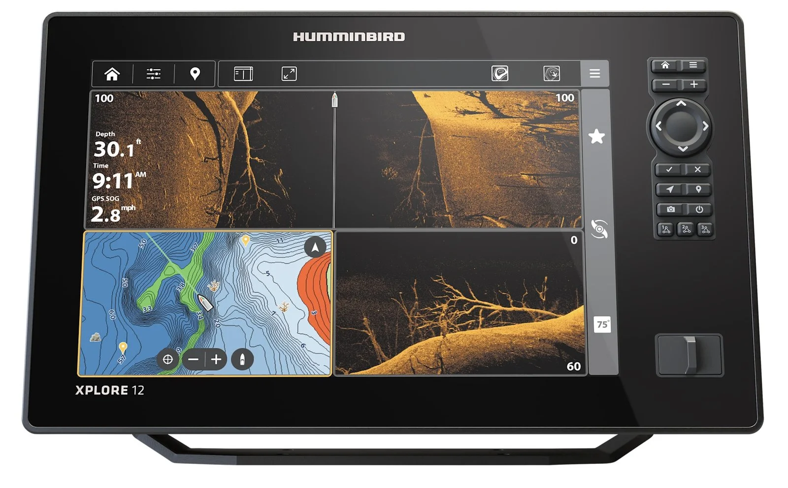 Humminbird 12 Inch CHIRP Side Imaging Fish Finder and Chartplotter