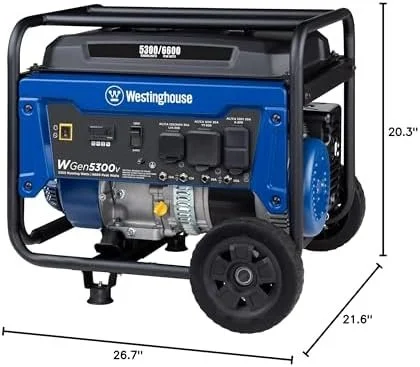 Westinghouse 6600W Home Backup Portable Generator, Transfer Switch Ready
