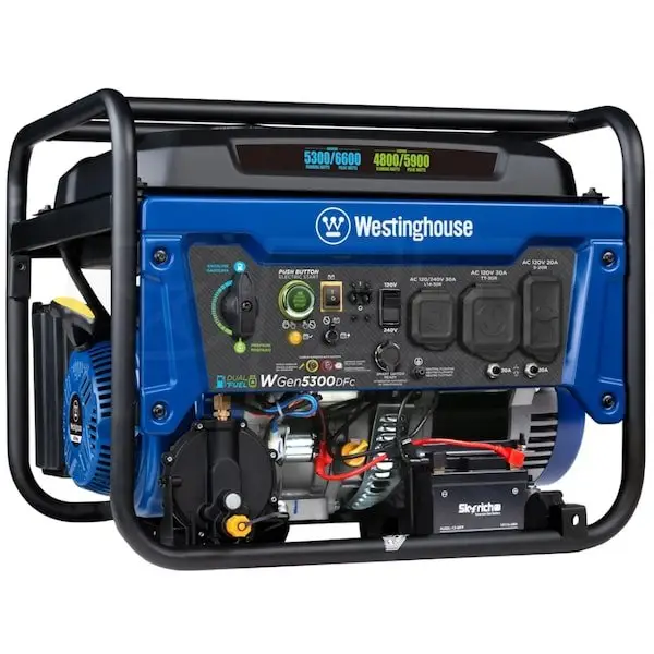 Westinghouse 5300W Dual Fuel Portable Generator with Remote Start and CO Sensor