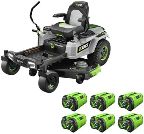 EGO 52 Inch Electric Zero Turn Riding Mower with 6 Batteries and Chargers