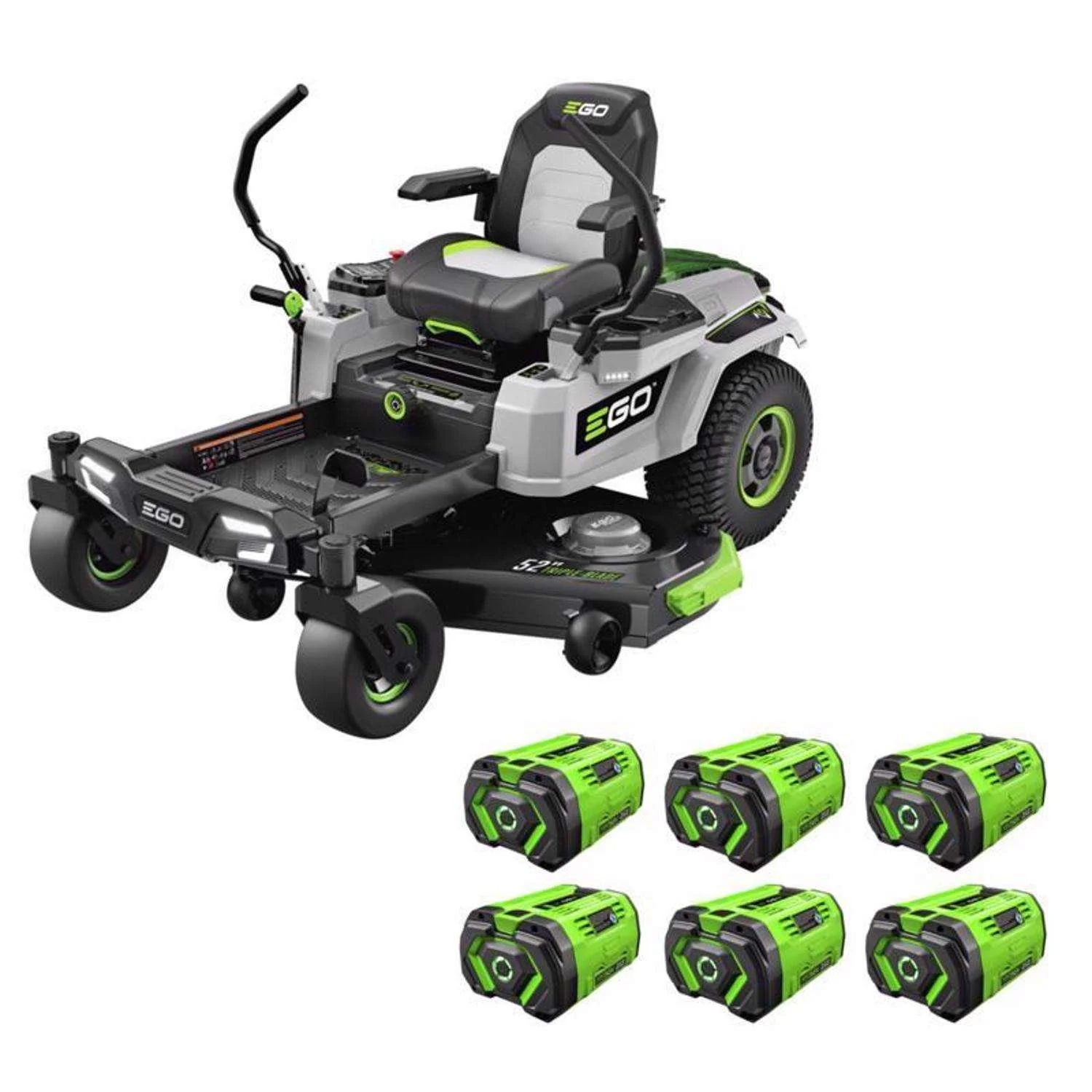 EGO 52 Inch 56V Battery Zero Turn Riding Mower Kit with 6 Batteries