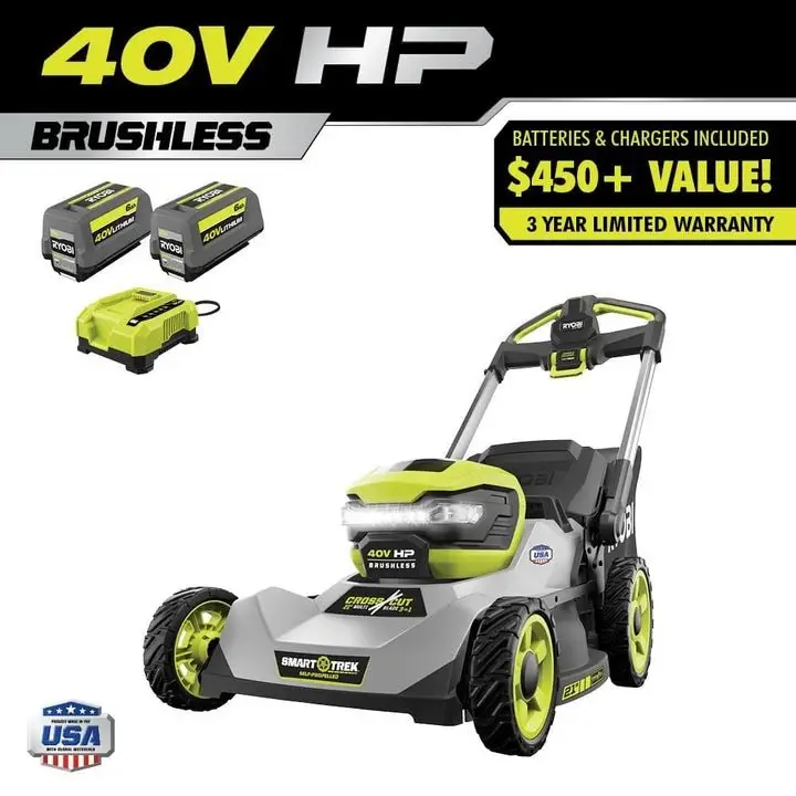 40V Brushless 21 Inch Self-Propelled Multi-Blade Mower Kit