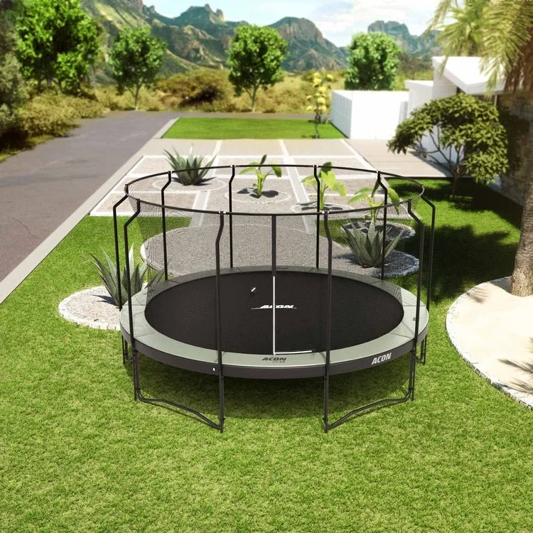 Acon 15 ft Round Trampoline with Safety Net and Ladder - Image 2