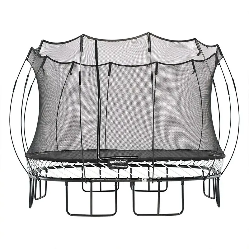 Springfree 11 ft Square Kids Springless Trampoline with Enclosure