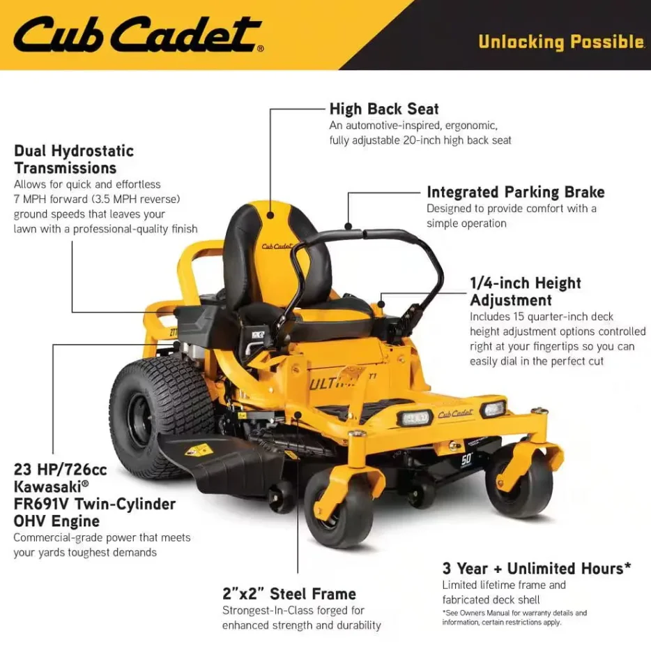 Cub Cadet 50 Inch Zero-Turn Riding Lawn Mower - Image 2