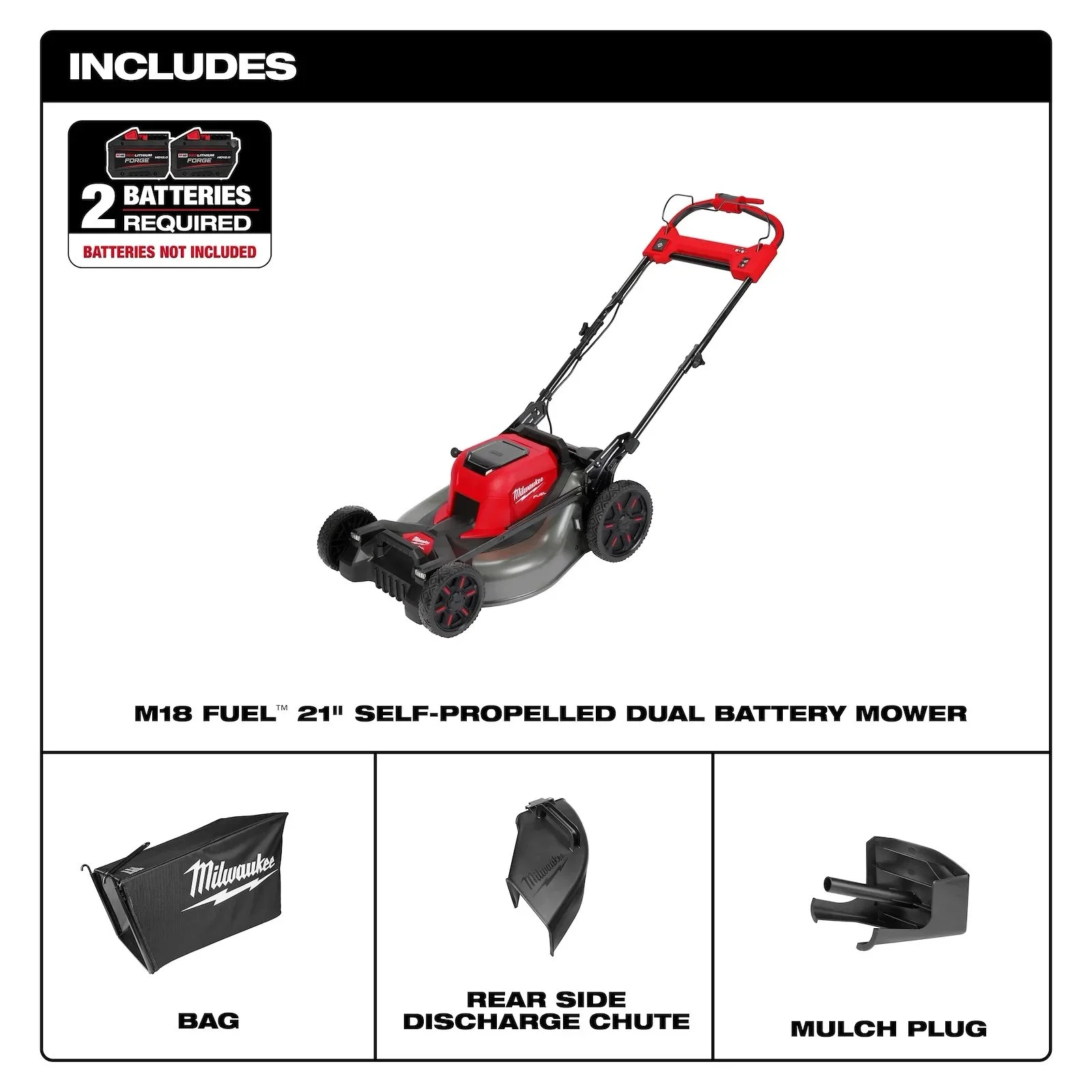 Milwaukee 18V Self-Propelled Dual Battery Mower Kit - Image 2