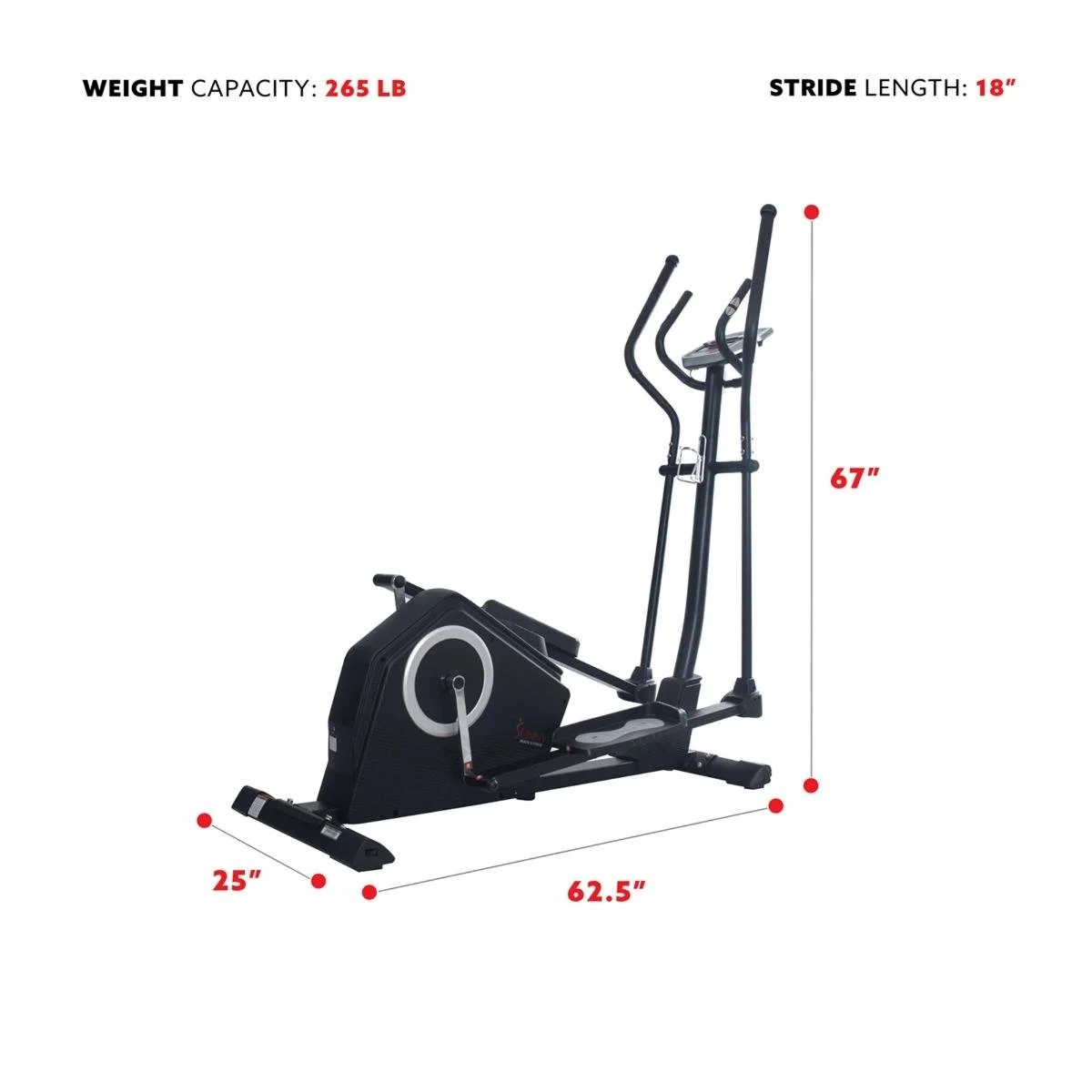 Sunny Health & Fitness Programmable Cardio Elliptical Trainer - Image 2