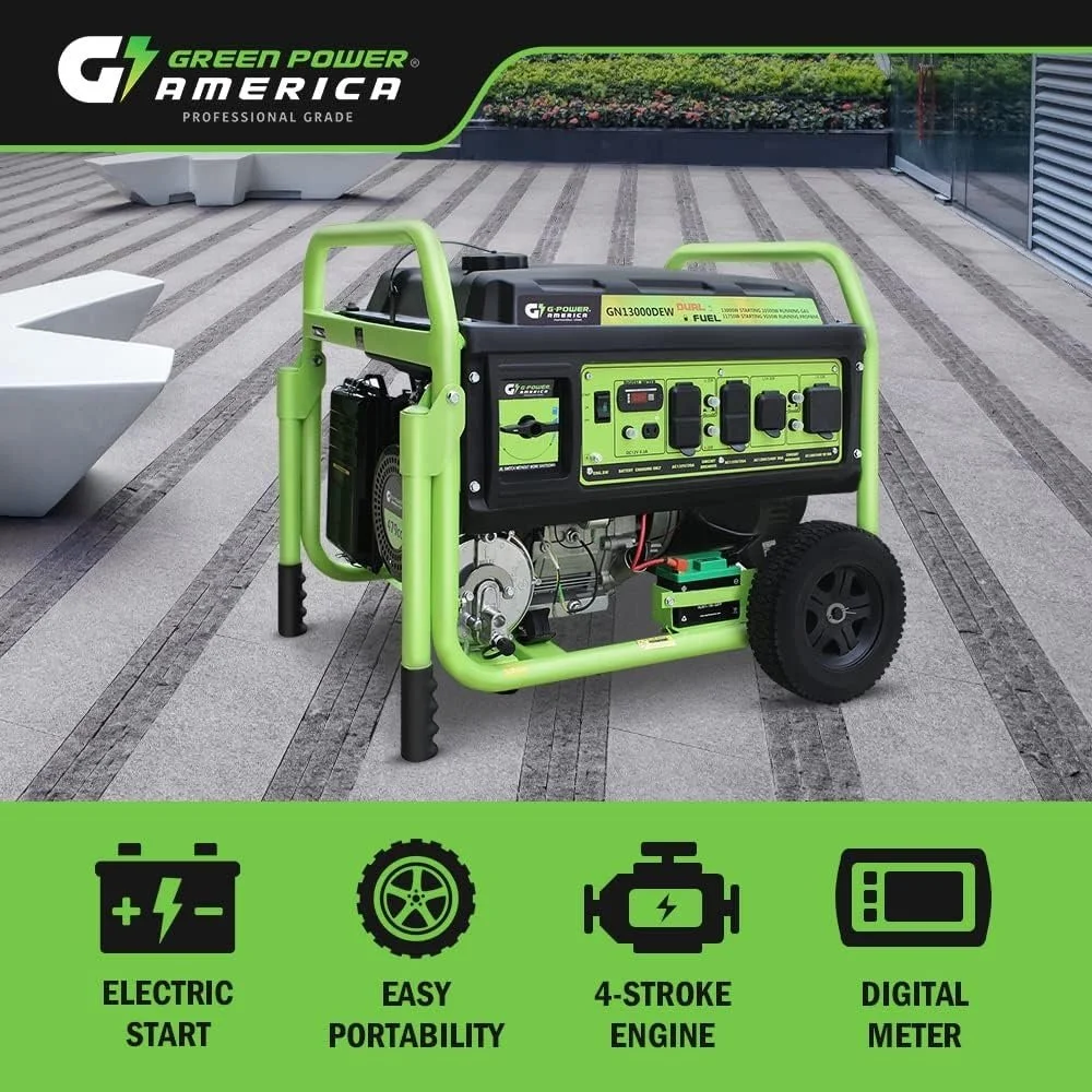 13,000W Dual Fuel Portable Generator with Electric Start, Home Backup and RV Ready - Image 4