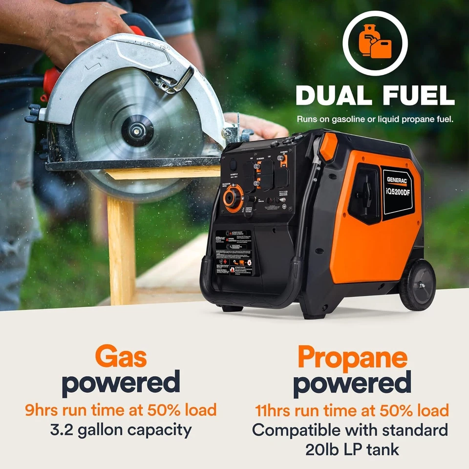 Generac 3900W Electric Start Dual Fuel Inverter Generator - Image 3