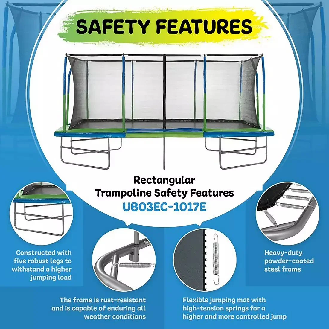 Upper Bounce 10 x 17 ft Rectangle Trampoline - Image 3