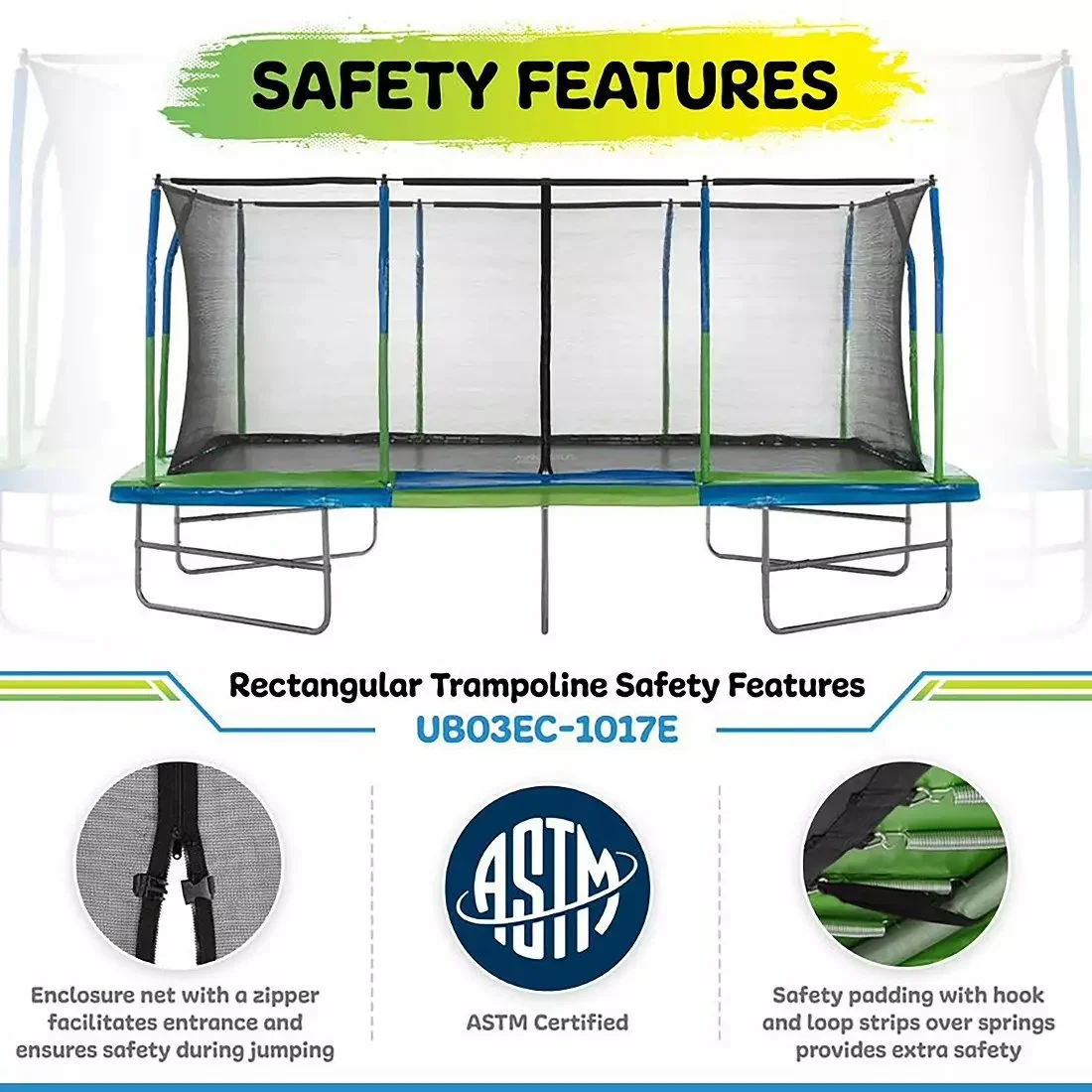 Upper Bounce 10 x 17 ft Rectangle Trampoline - Image 2