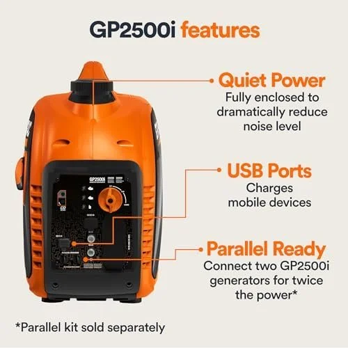 Generac 2,500W Gas Portable Inverter Generator, Compact and Lightweight - Image 2