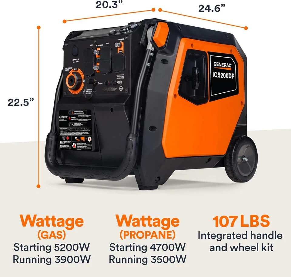 Generac 3900W Electric Start Dual Fuel Inverter Generator - Image 2