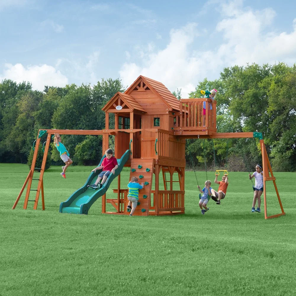 Backyard Discovery Cedar Wood Swing Set with Fort
