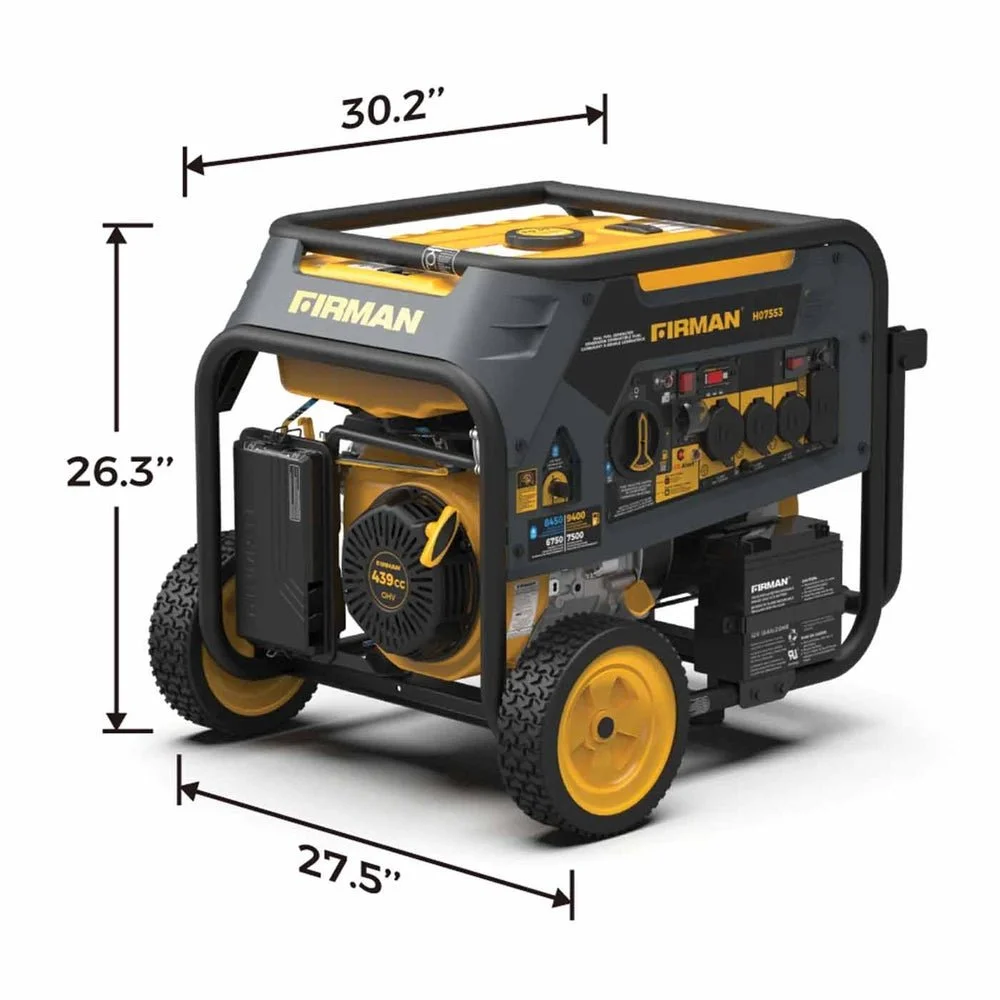 Firman 7500/9400W Dual Fuel Portable Generator with Electric Start - Image 2