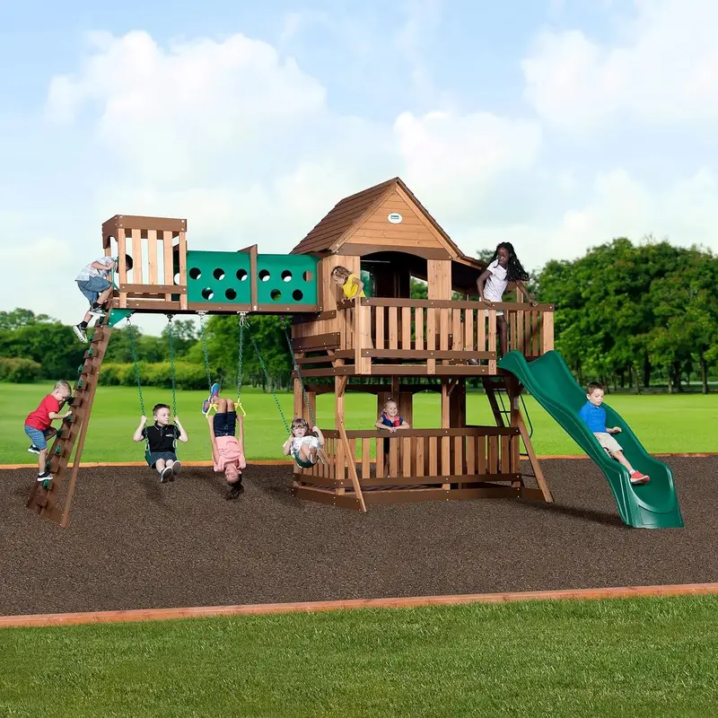 Backyard Discovery Cedar Wooden Swing Set Playset