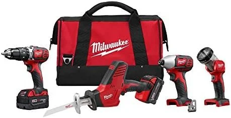 Milwaukee 18V Cordless Power Tool Combo Kit with Hammer Drill, Impact Driver and Saw