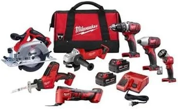 Milwaukee 18V 7-Tool Cordless Combo Kit with Two Batteries and Tool Bag