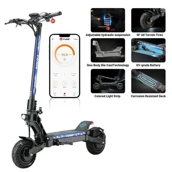 M Yume 2400W Dual Motor Electric Scooter, 43 MPH, 43 Mile Range