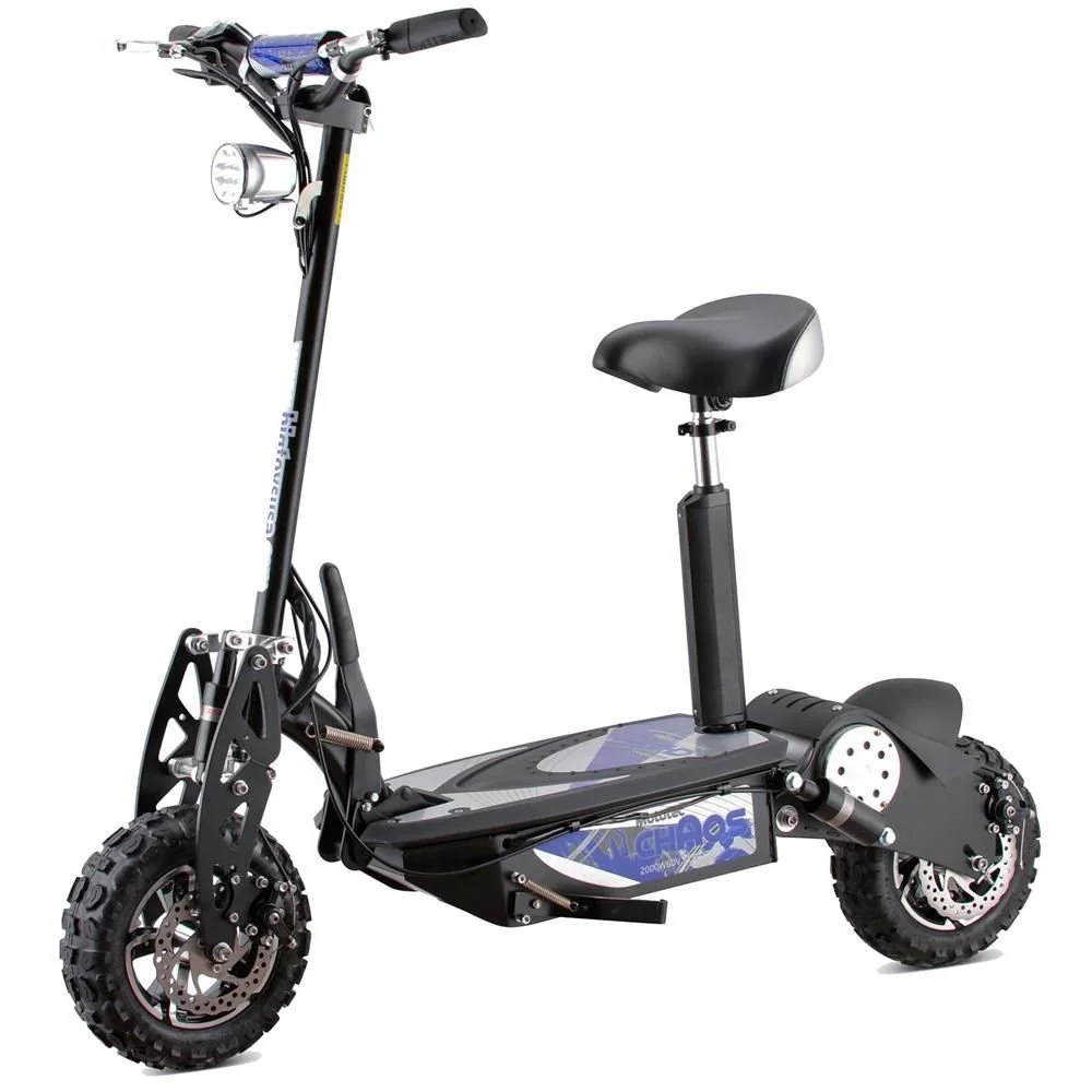 MotoTec 2000W 60V Lithium Electric Scooter, Black