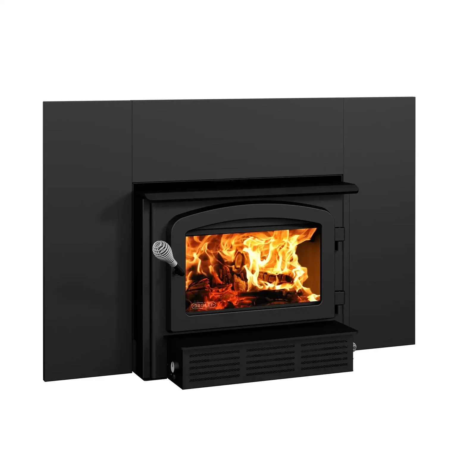 Drolet Wood Burning Fireplace Insert with Faceplate