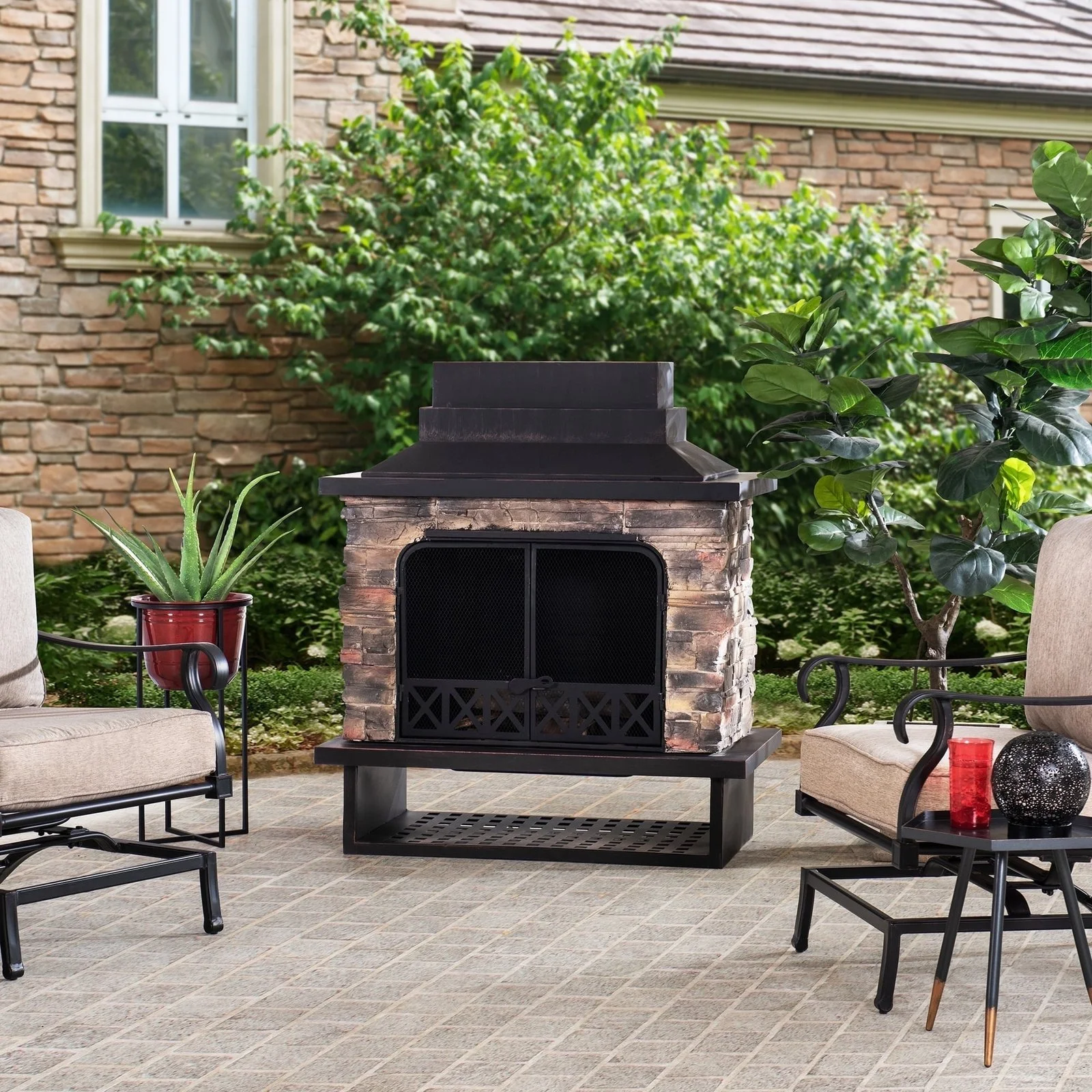 Sunjoy Wood Burning Outdoor Fireplace - Image 6