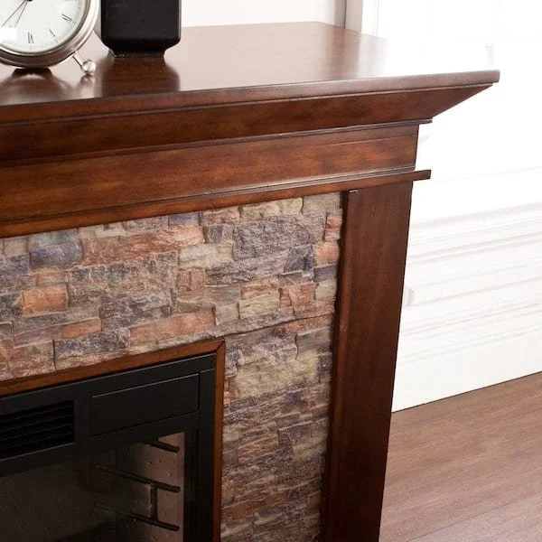 60 Inch Simulated Stone Electric Fireplace - Image 4