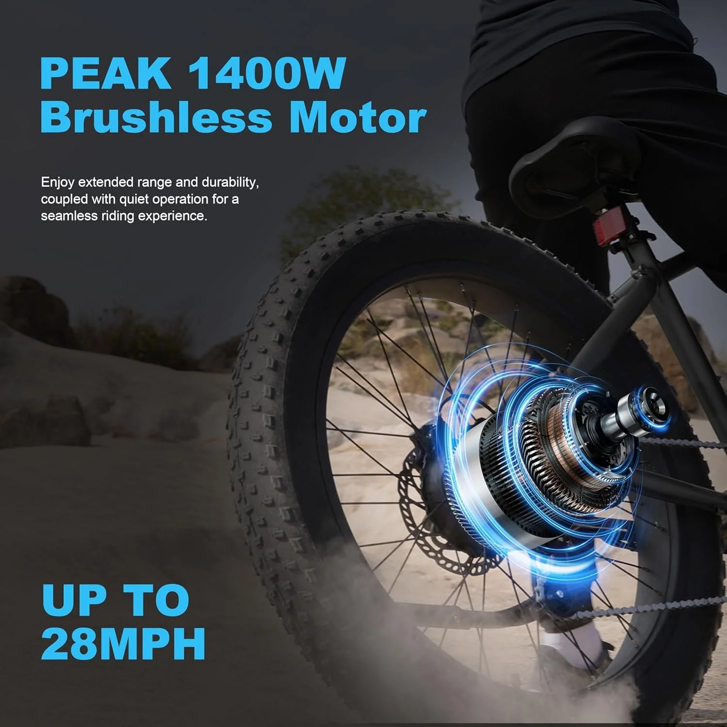 1400W All-Terrain Mountain Electric Bike with 65 Mile Range - Image 3