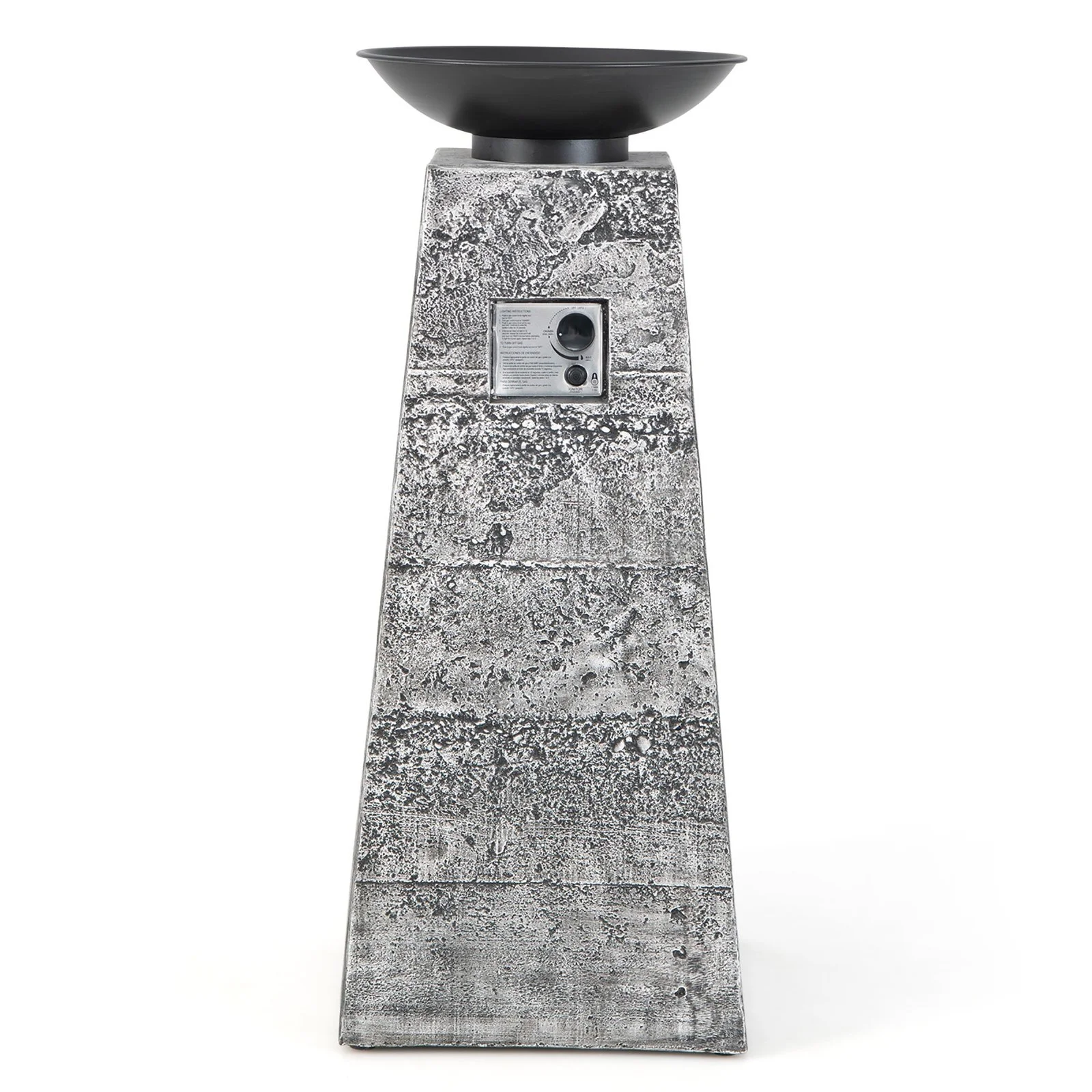 Costway 48 Inch Propane Fire Bowl Column with Lava Rocks and Cover - Image 2