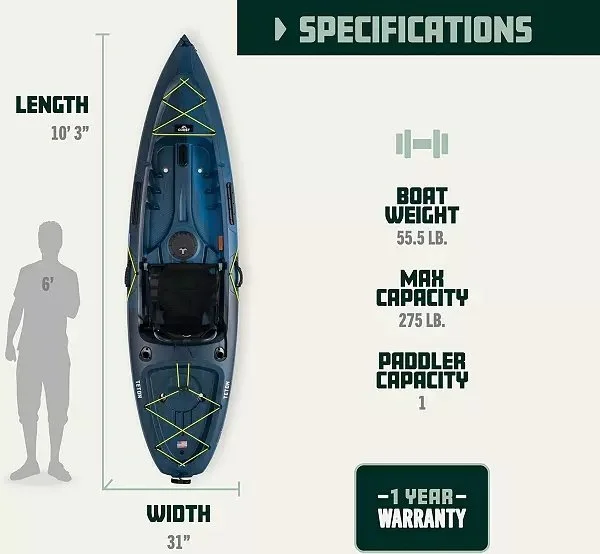 10 ft Recreational Kayak - Image 3