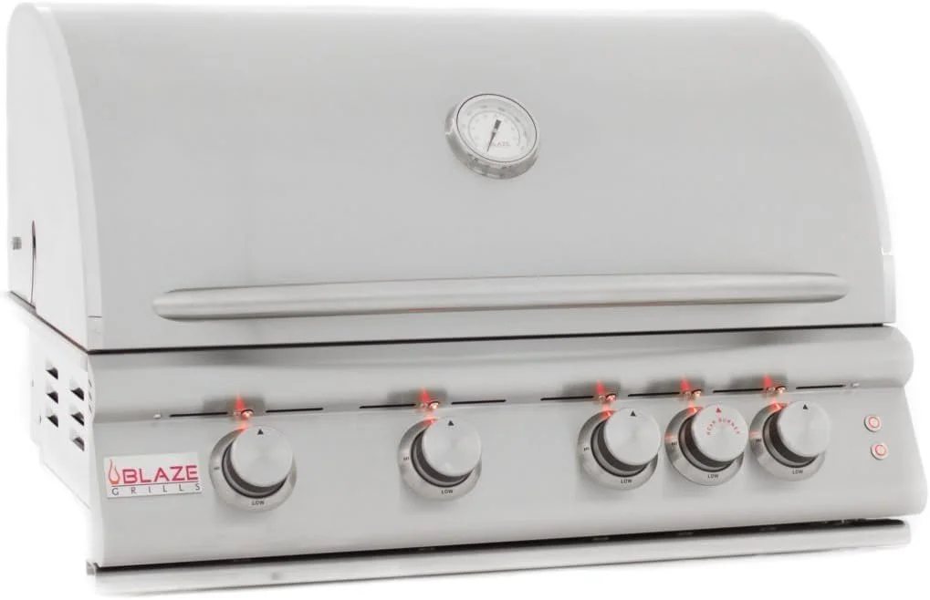 Blaze 32 Inch 4-Burner Gas Grill with Rear Burner and Lighting System