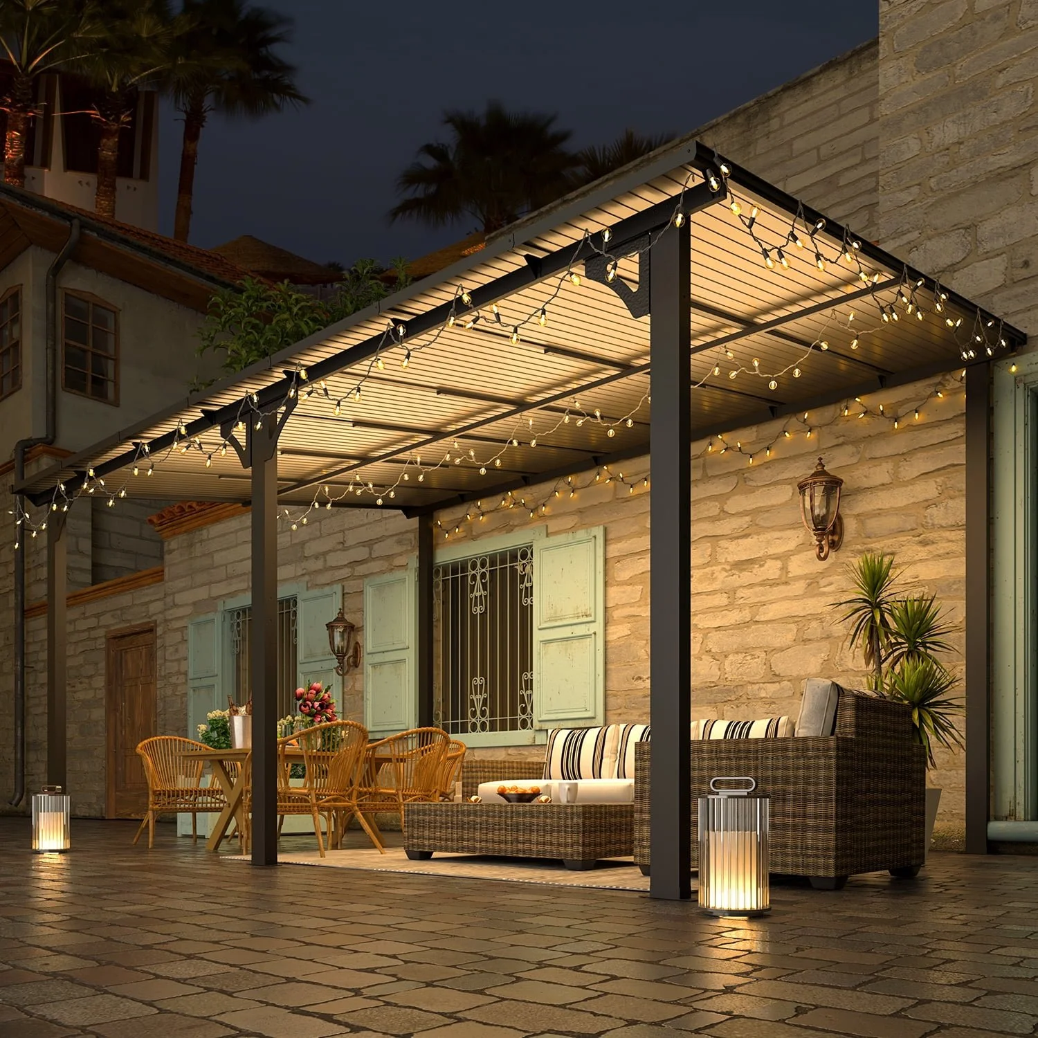 Aecojoy 10 x 14 ft Aluminum Patio Cover, Dark Gray - Image 3