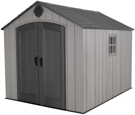 Lifetime 8 x 10 ft Outdoor Storage Shed, Gray