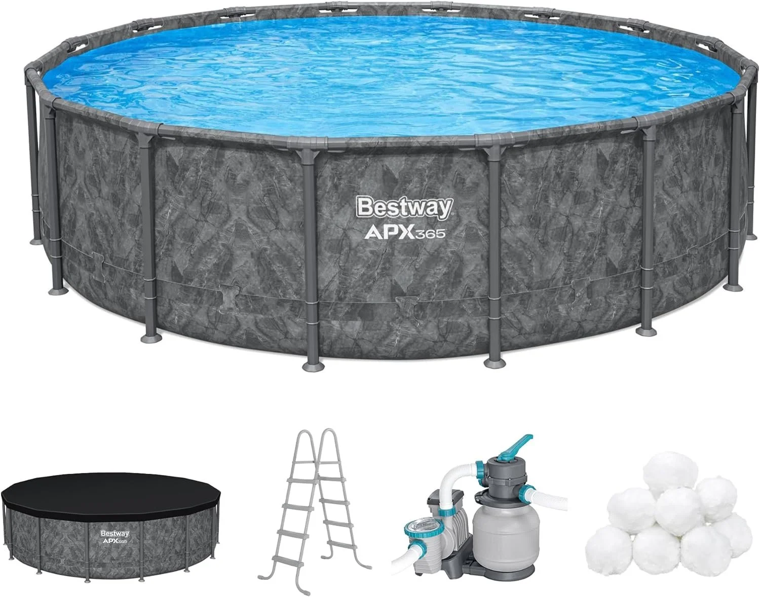 Bestway 16 ft x 48 Inch Round Above Ground Pool Set
