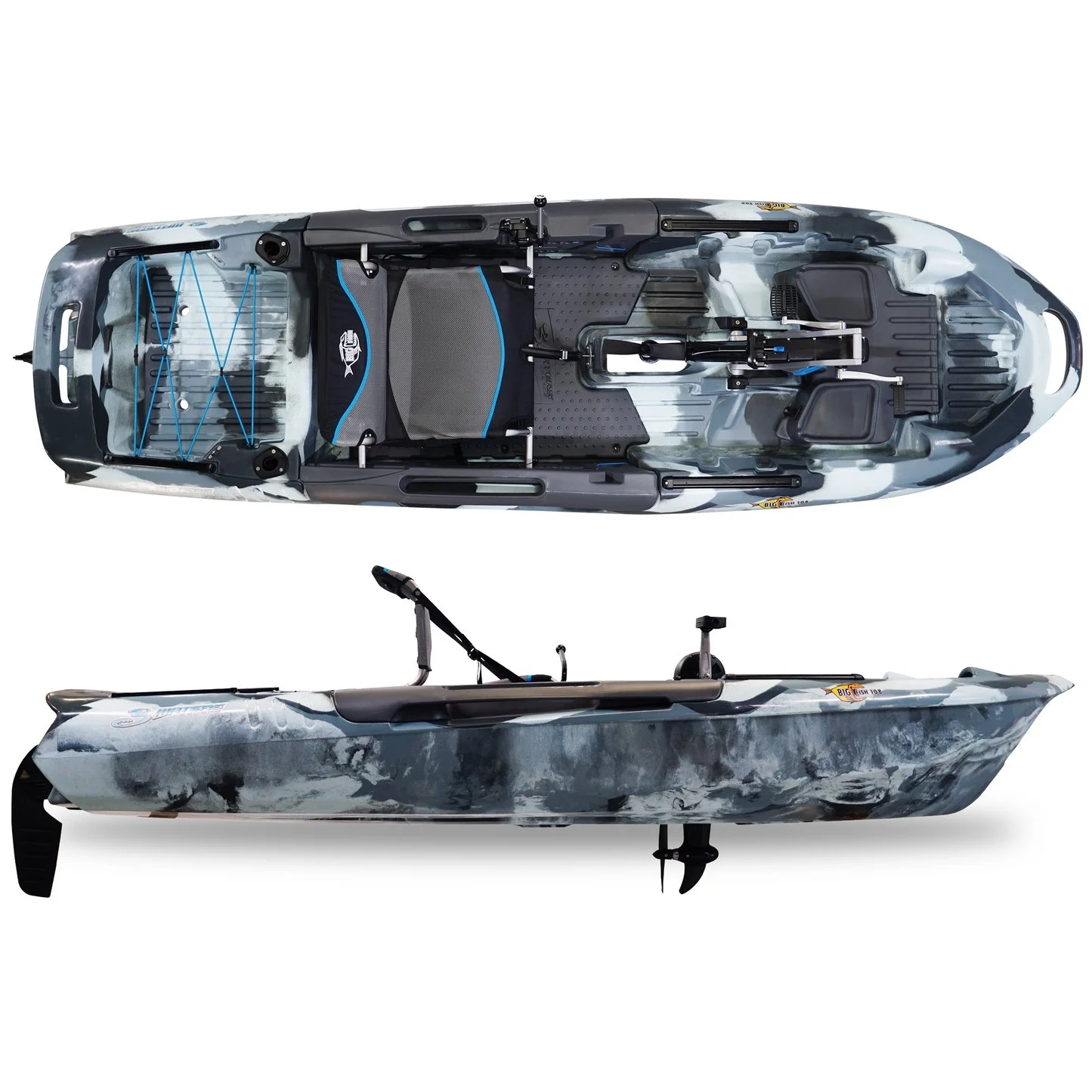 3 Waters 108 Inch Pedal Drive Fishing Kayak, Urban Camo