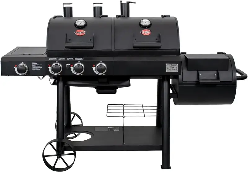 Char-Griller 3-Burner Dual Fuel Gas and Charcoal Grill with Smoker - Image 4