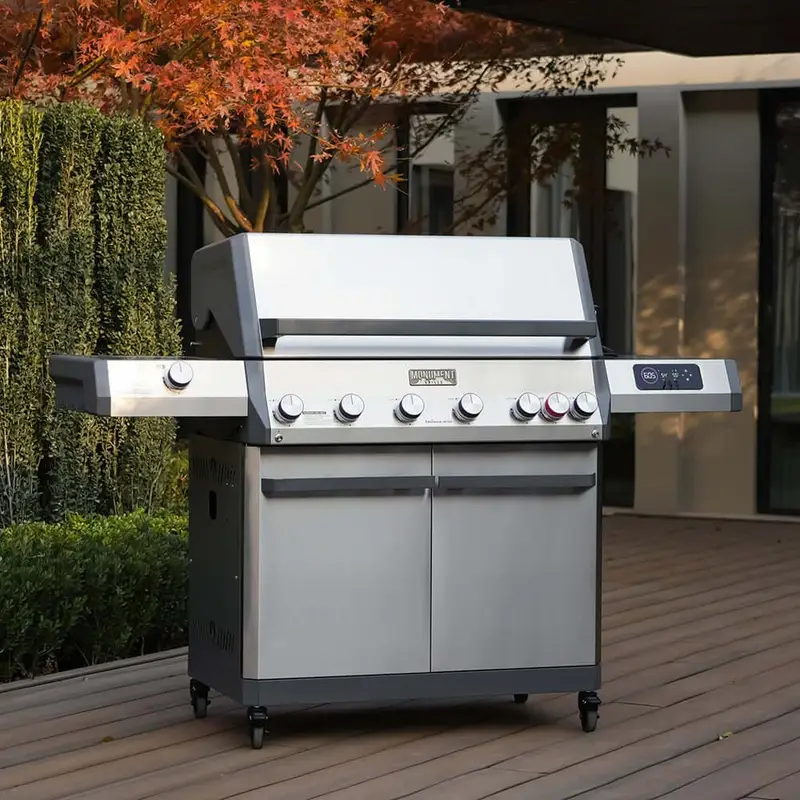 Monument Grills Stainless Steel 6-Burner Natural Gas and Propane Grill