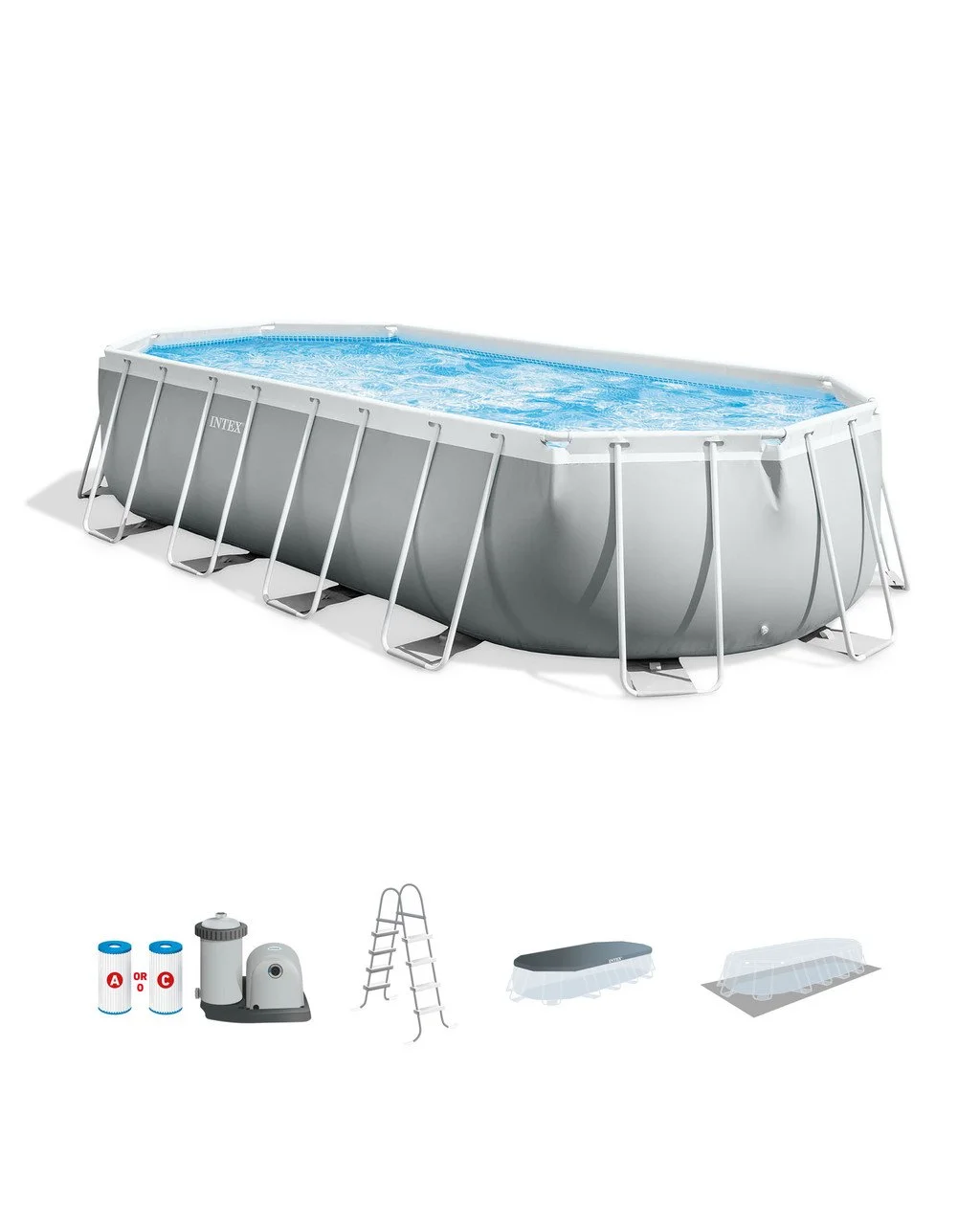 Intex 20 x 10 ft x 48 Inch Oval Above Ground Pool Set