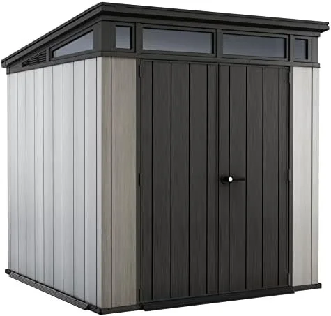 Keter 7 x 7 ft Plastic Resin Outdoor Storage Shed, Gray