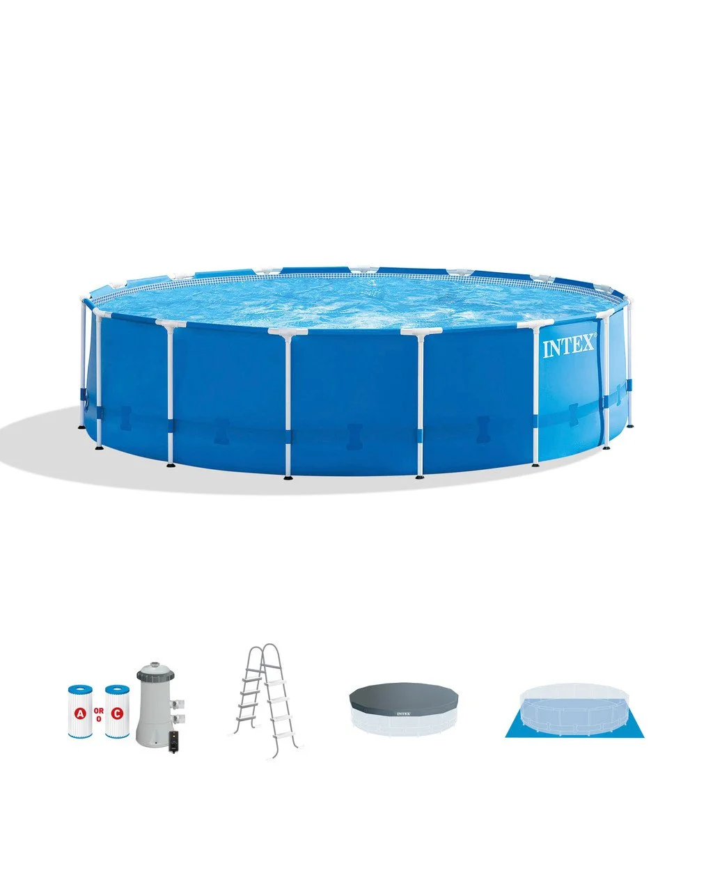 Intex 15 ft x 48 Inch Metal Frame Pool Set